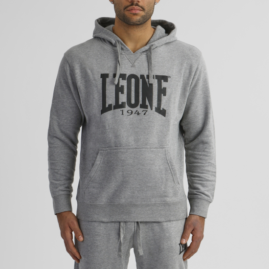 Sudadera Leone 1947 de algodon con capucha LSM201 gris