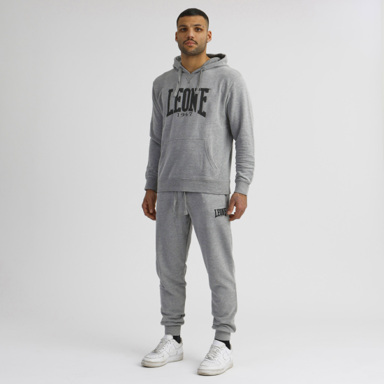 Sudadera Leone 1947 de algodon con capucha LSM201 gris