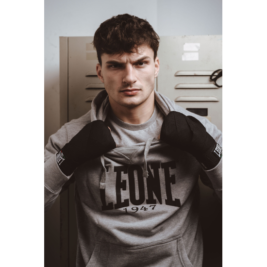 Sudadera Leone 1947 de algodon con capucha LSM201 gris