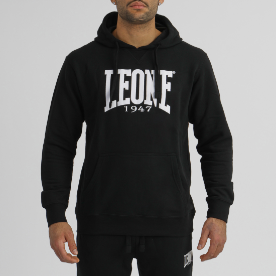 Sudadera Leone 1947 de algodon con capucha LSM201 negra