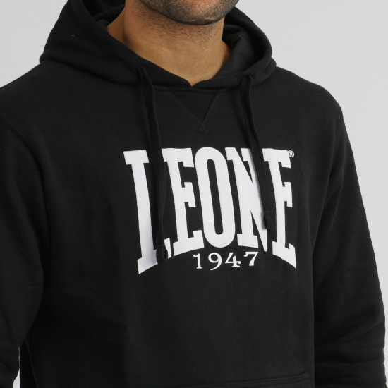 Sudadera Leone 1947 de algodon con capucha LSM201 negra