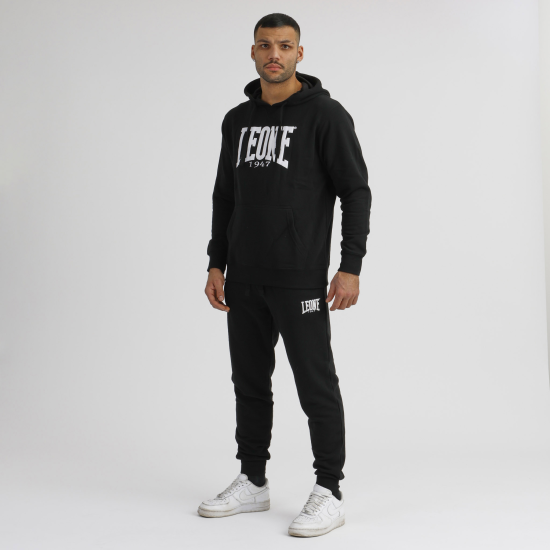 Sudadera Leone 1947 de algodon con capucha LSM201 negra