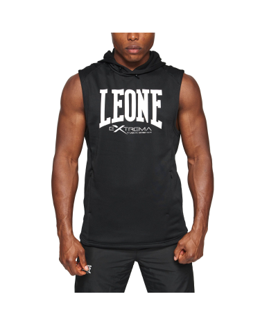 Sudadera sin mangas con capucha "Logo" Leone Color Negro ABX110