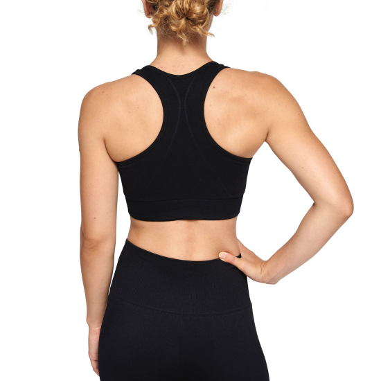 Sujetador deportivo "Logo" color negro Leone ABX116