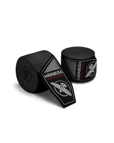 Vendas de boxeo profesionales Hayabusa Perfect Stretch color negro 4,5 metros