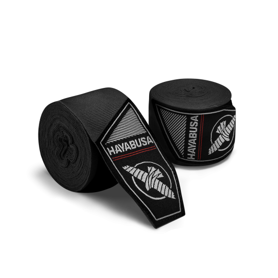 Vendas de boxeo profesionales Hayabusa Perfect Stretch color negro 4,5 metros
