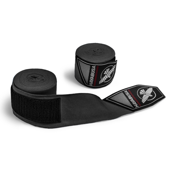Vendas de boxeo profesionales Hayabusa Perfect Stretch color negro 4,5 metros